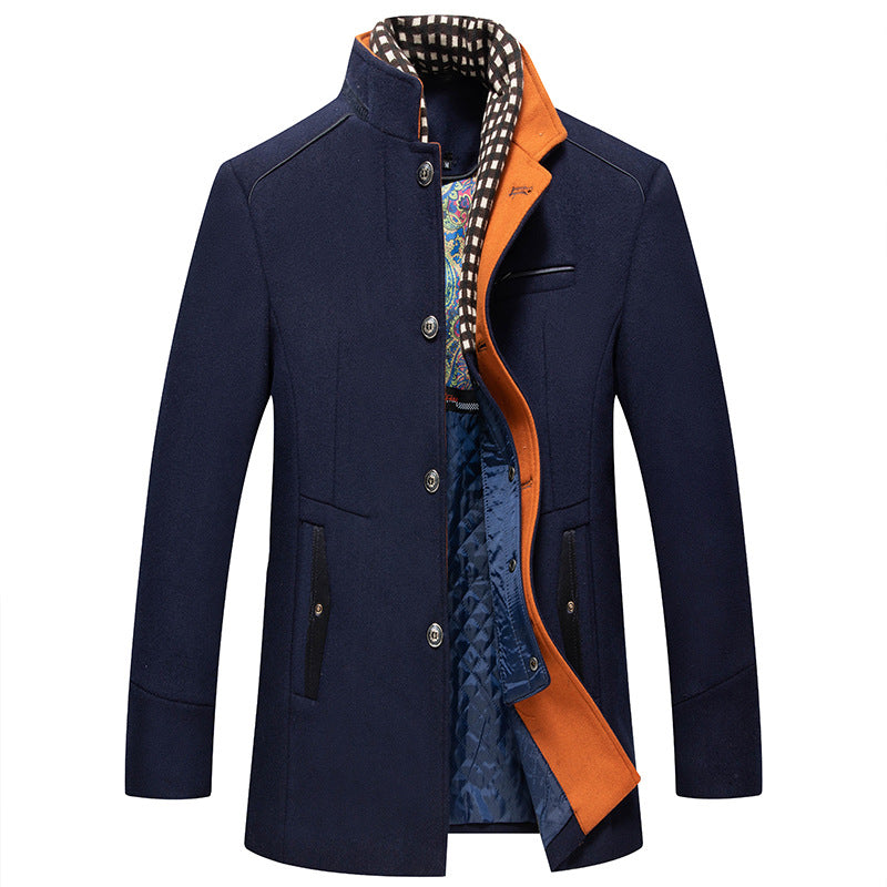 Emilio™ | Men's Winter Wool Blend Coat with Removable Scarf