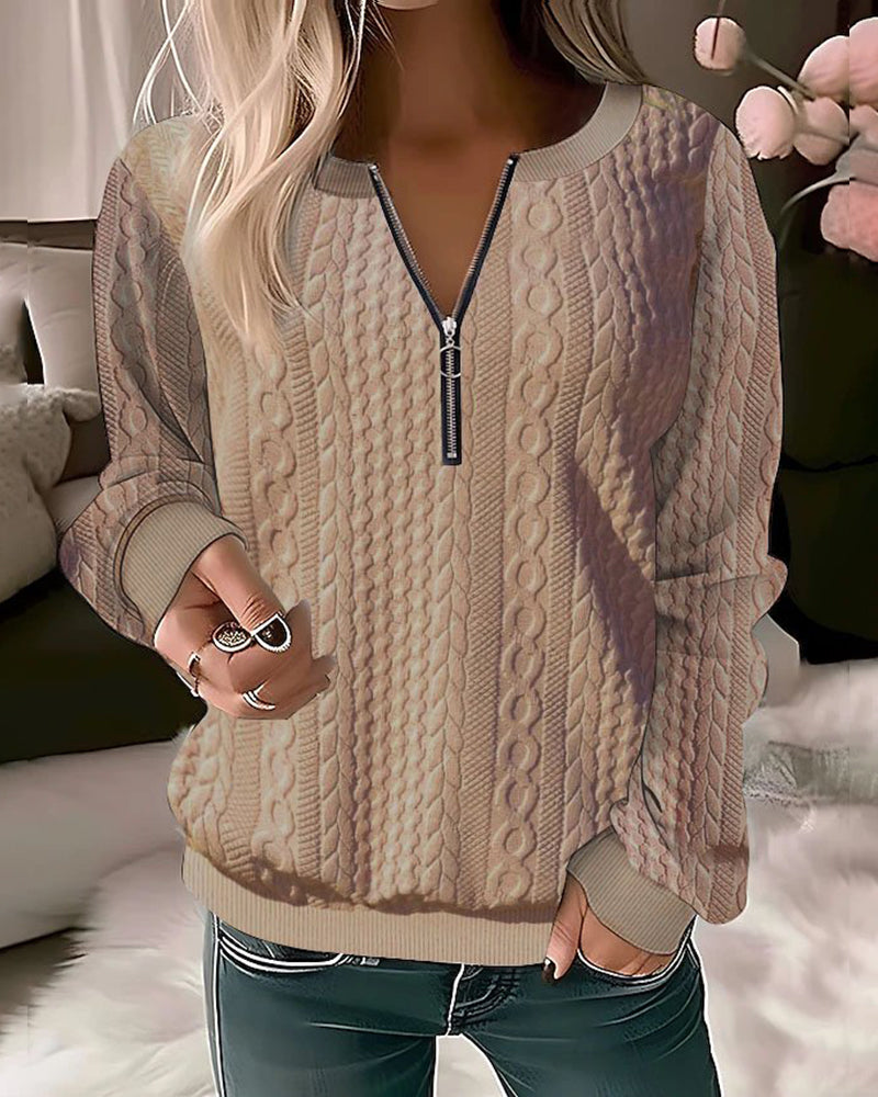 Melanie | Trendy sweater with cable knit pattern