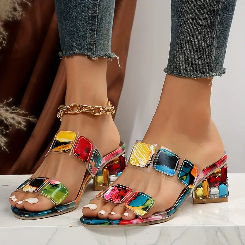 Chiara - Colorful Sandals with Double Strap