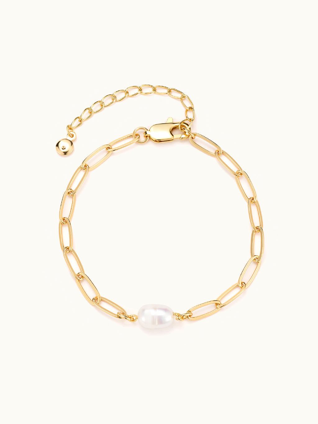 Single Pearl Link Bracelet