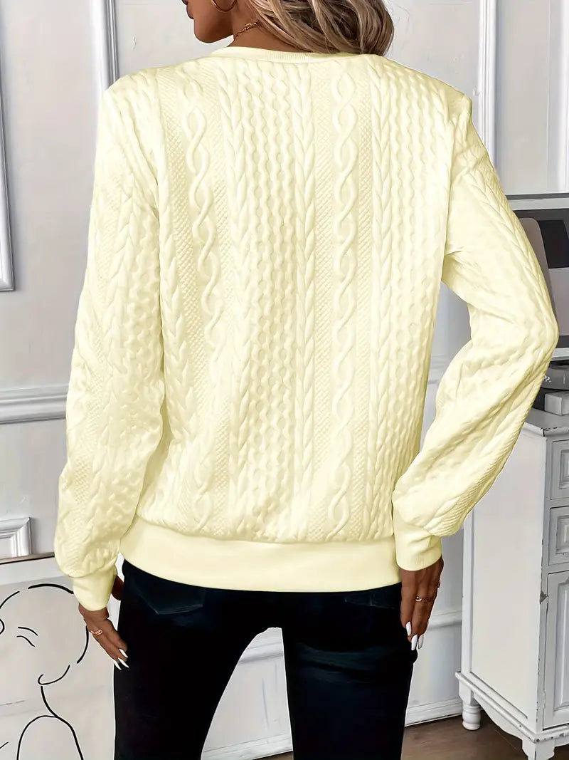 Melanie | Trendy sweater with cable knit pattern
