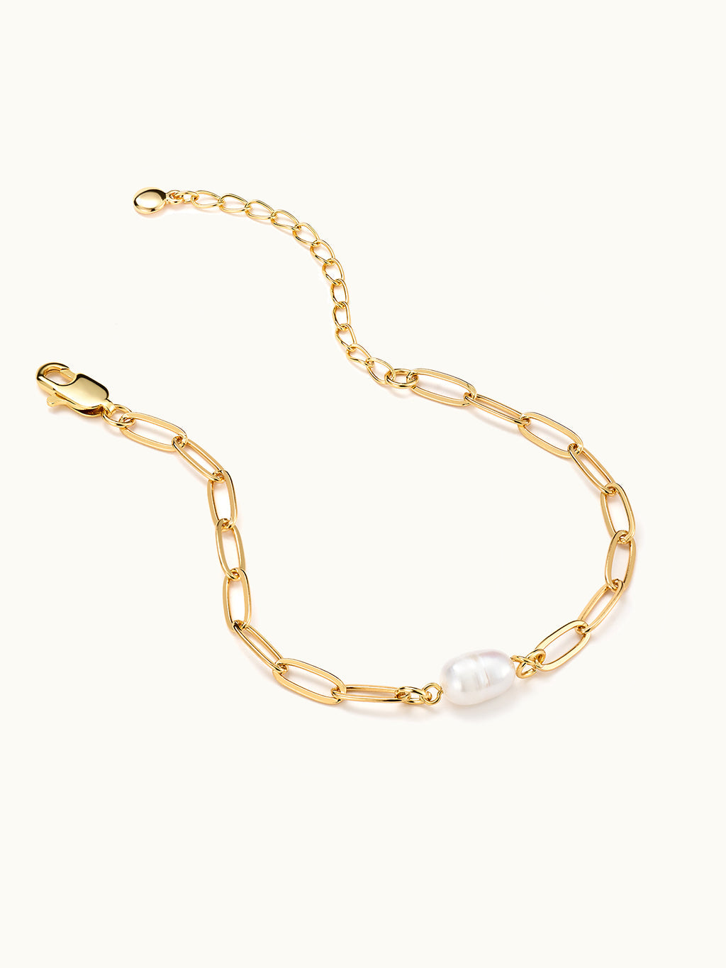 Single Pearl Link Bracelet