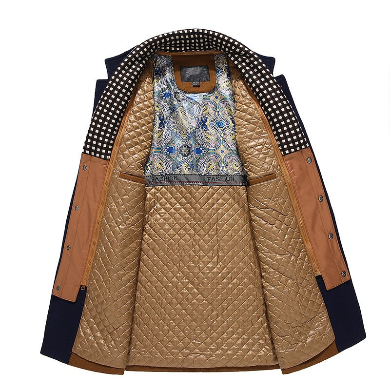 Emilio™ | Men's Winter Wool Blend Coat with Removable Scarf