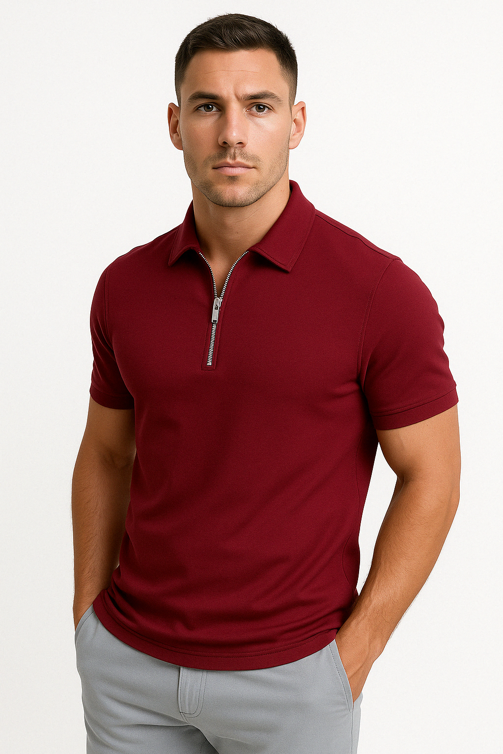 Lucente™ | Mid Zip Polo Shirt
