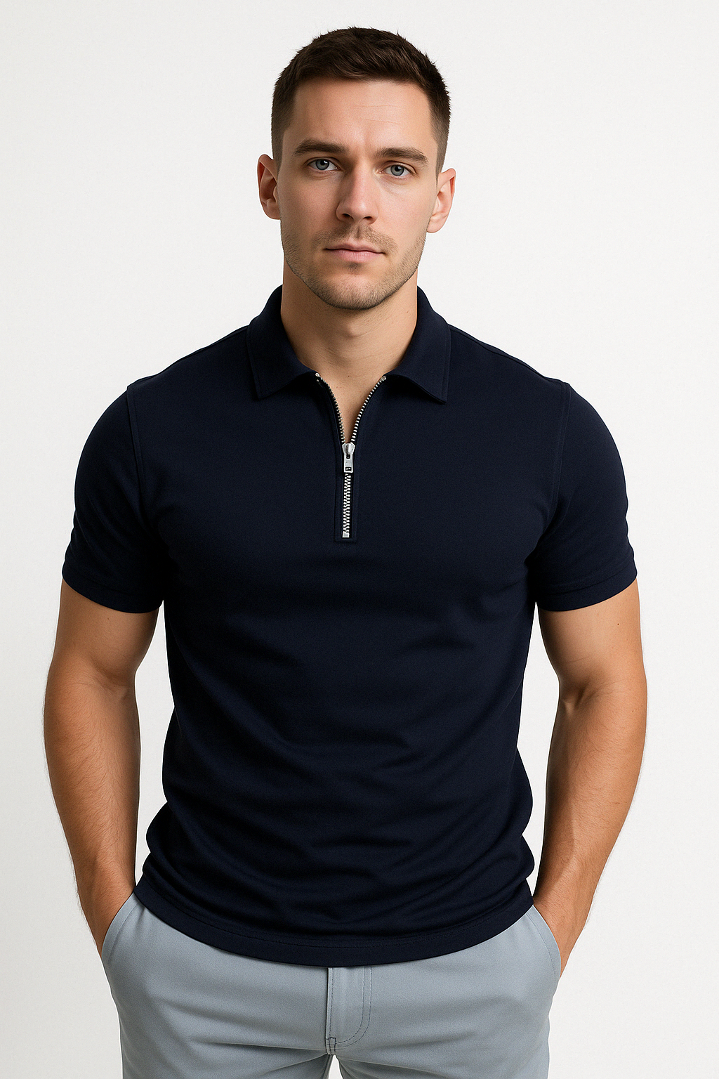 Lucente™ | Mid Zip Polo Shirt