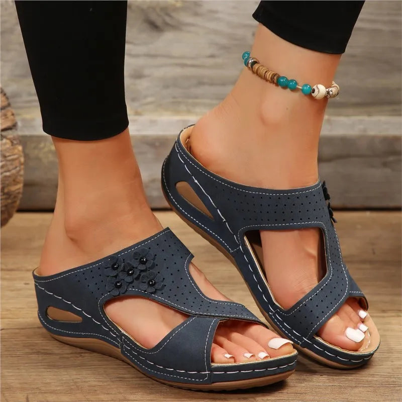 Malia | Floral Cutout Orthopedic Sandals