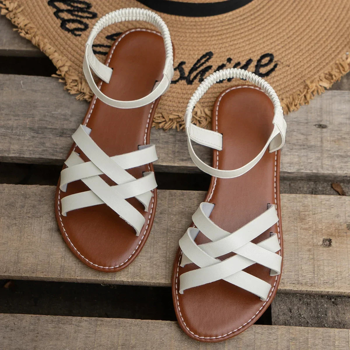 Sienna | Criss-Cross Flat Sandals