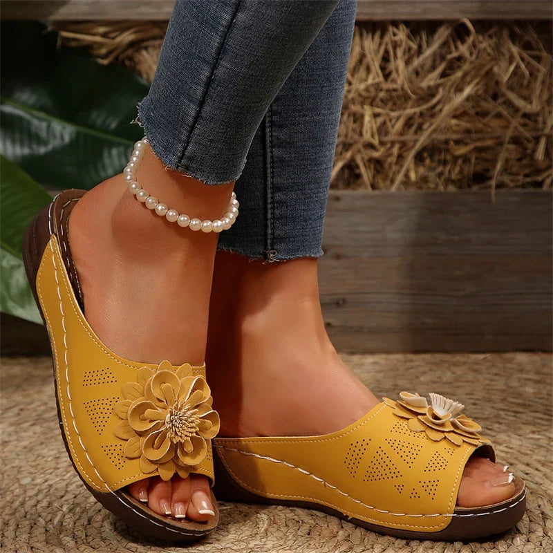Flora | Orthopedic Flower Wedge Sandals