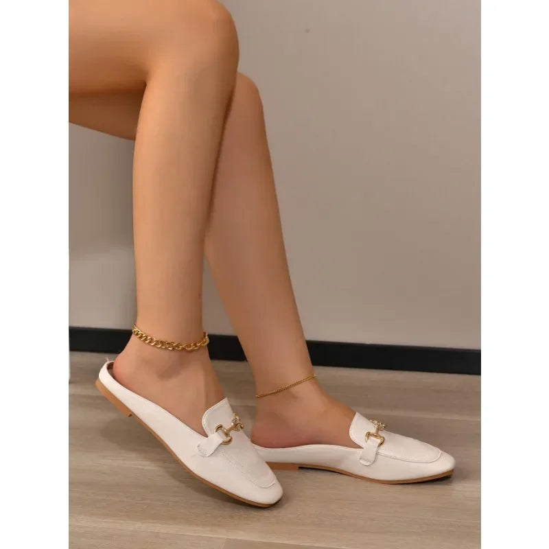 Celeste | Gold-Buckle Loafers
