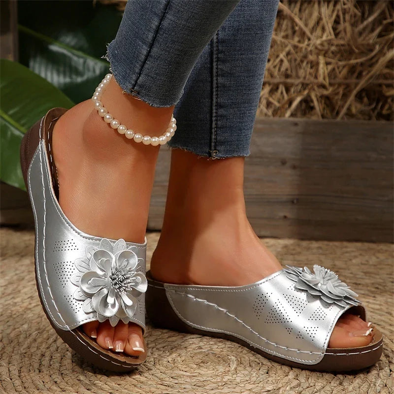 Flora | Orthopedic Flower Wedge Sandals