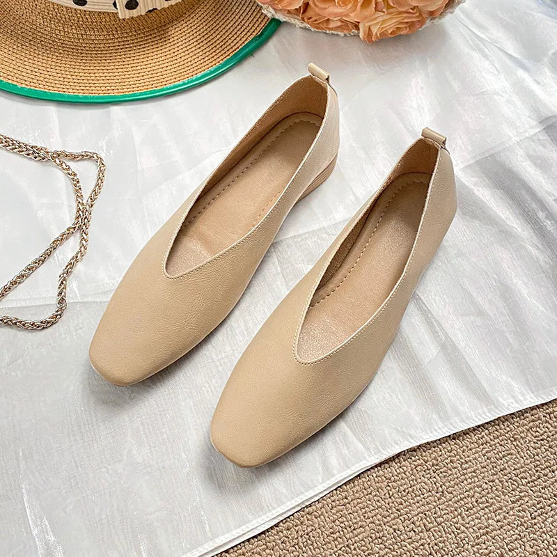 Elise | Square-Toe Low Heeled Flats