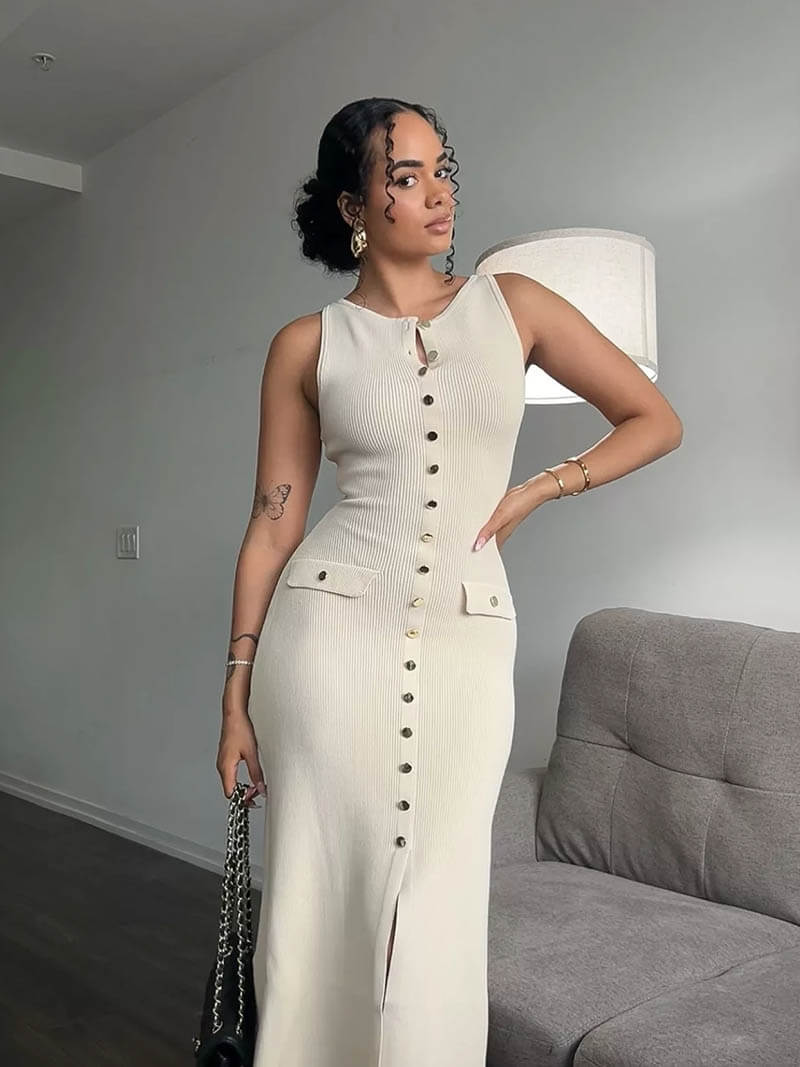 Elisa | Maxi Dress with Golden Details