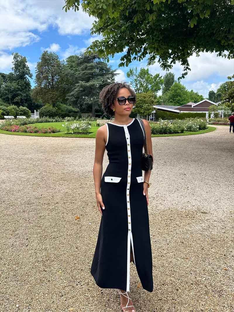 Elisa | Maxi Dress with Golden Details