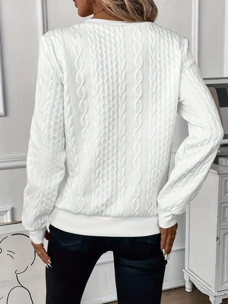 Melanie | Trendy sweater with cable knit pattern