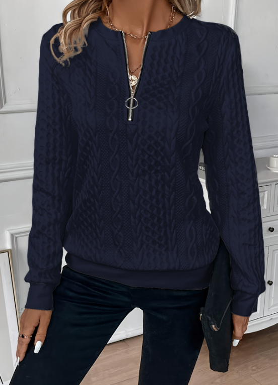 Melanie | Trendy sweater with cable knit pattern