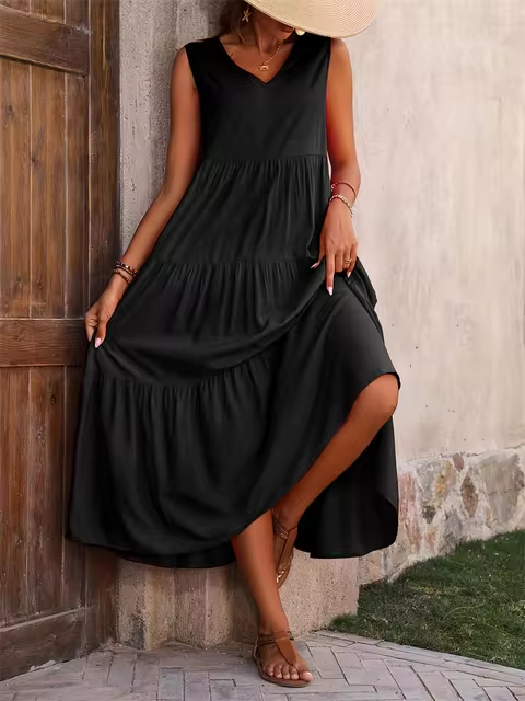 Lone - Casual Loose-Fit Dress with Ruffle Hem