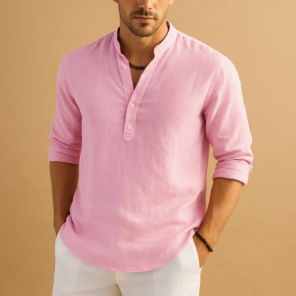 Haven Hills Linen Stand-up Collar Shirts