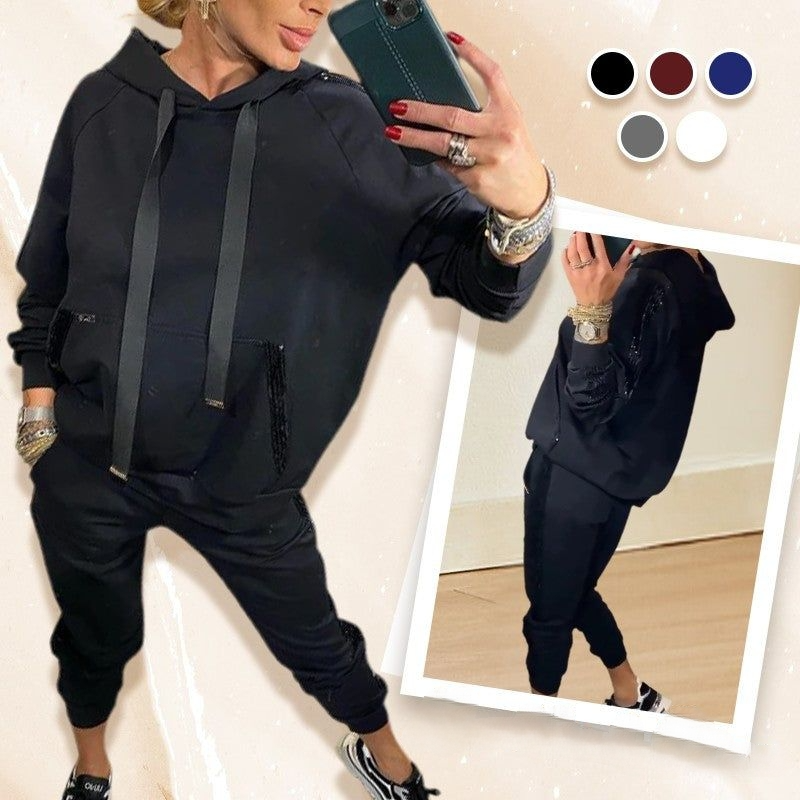 Sofía - 2-Piece Set: Hooded Sweatshirt with Drawstring + Pants