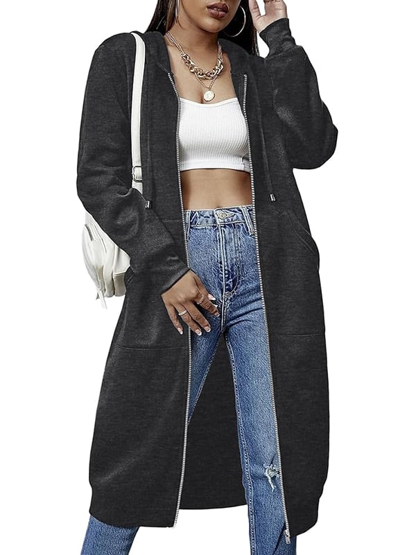 Haven Hills - Long Sleeve Hooded Sweater with Zipper