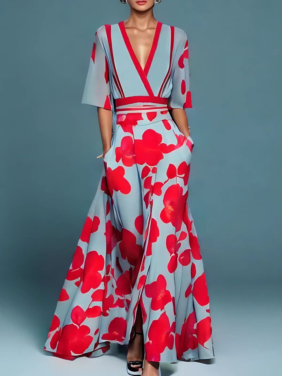 Celine | Elegant Dress with Floral Print