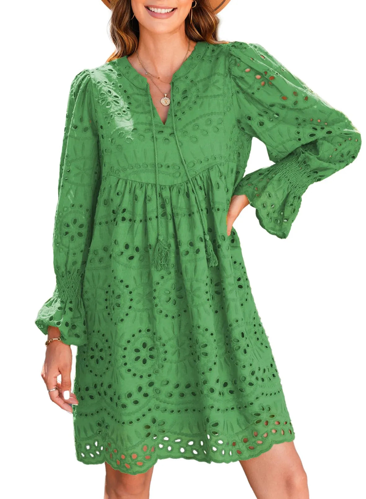 Kirelle - Breathable V-Neck Skirt Dress