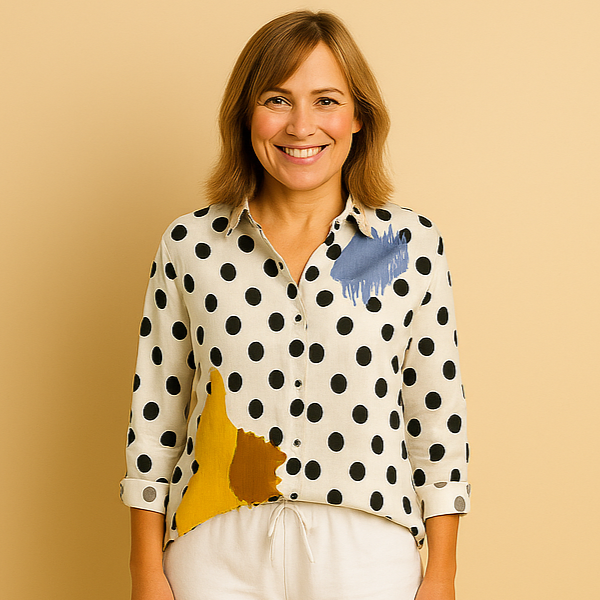 Avril | Elegant blouse with playful prints