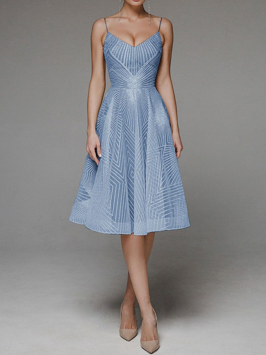 Valencia | Midi Evening Dress with Shiny Sequins