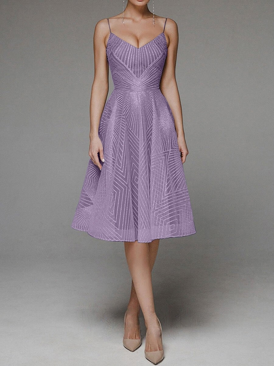 Valencia | Midi Evening Dress with Shiny Sequins