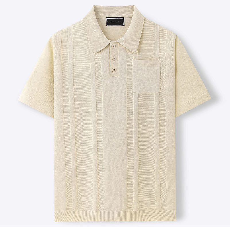 Short-Sleeved Textured Polo by Haven Hills
