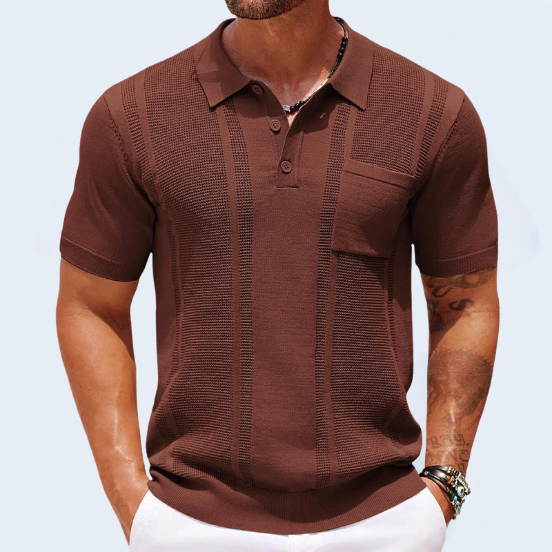 Short-Sleeved Textured Polo by Haven Hills
