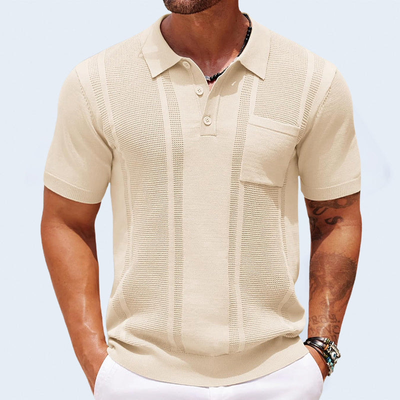 Short-Sleeved Textured Polo by Haven Hills