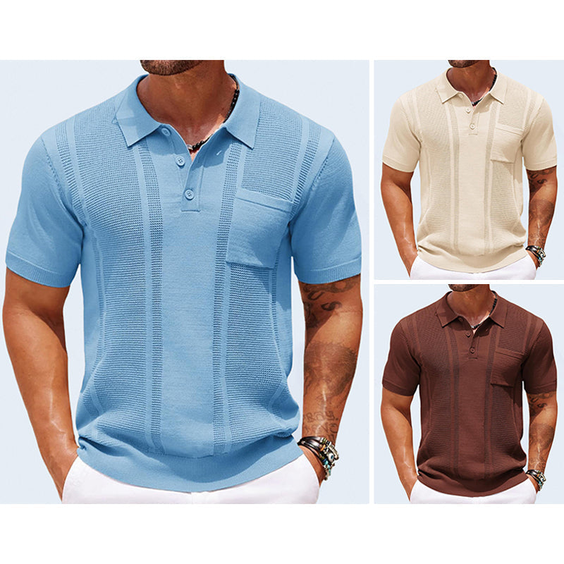 Short-Sleeved Textured Polo by Haven Hills