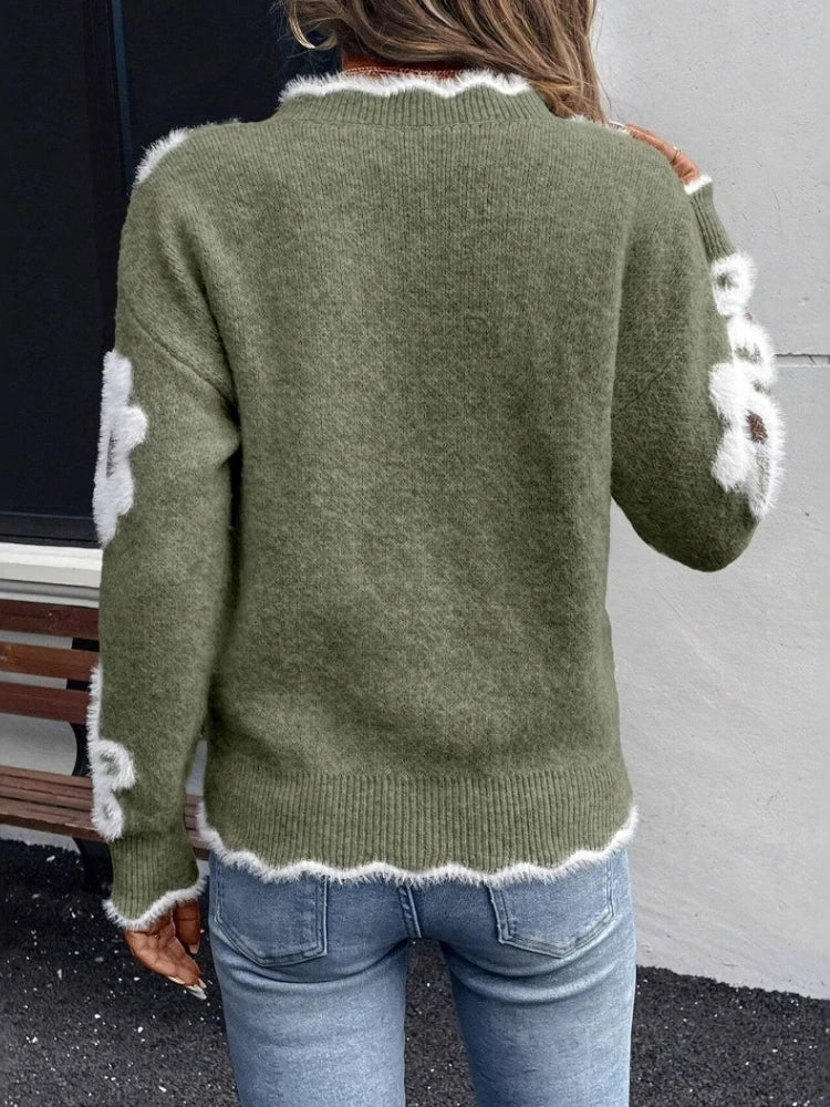MINERVA - Elegant Flower Sweater by Haven Hills