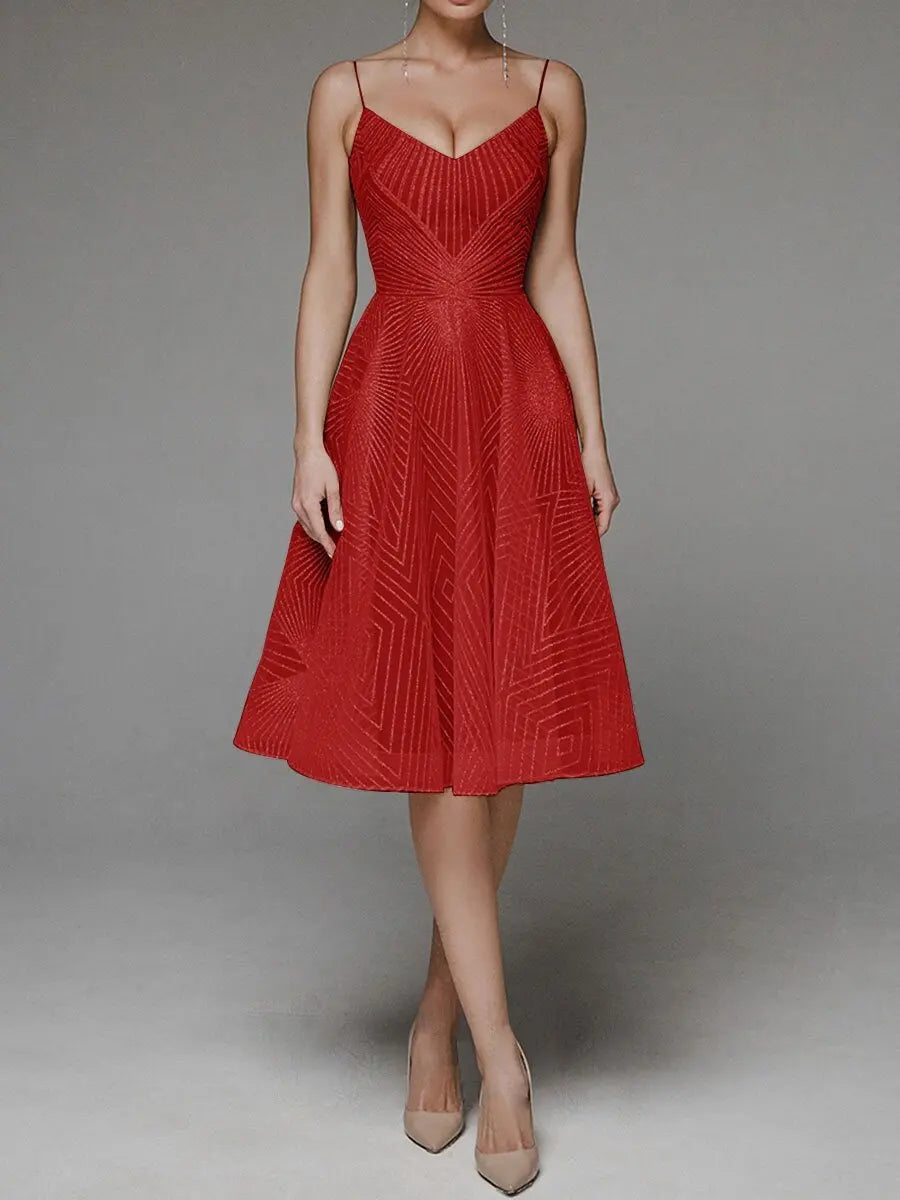Valencia | Midi Evening Dress with Shiny Sequins