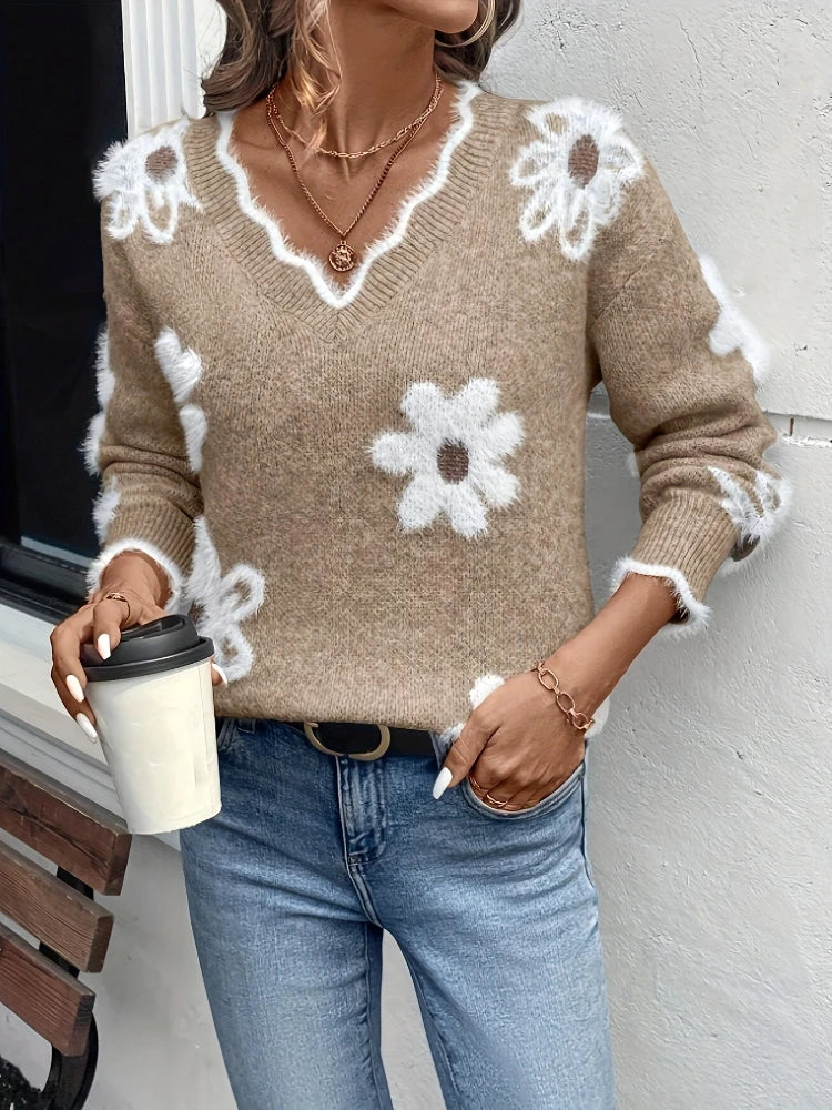 MINERVA - Elegant Flower Sweater by Haven Hills