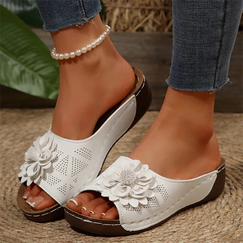 Flora | Orthopedic Flower Wedge Sandals