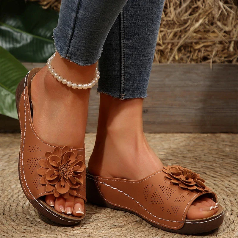 Flora | Orthopedic Flower Wedge Sandals