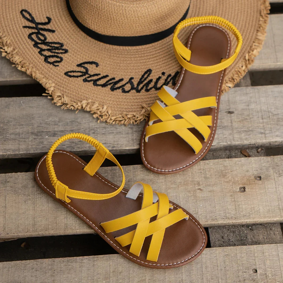Sienna | Criss-Cross Flat Sandals
