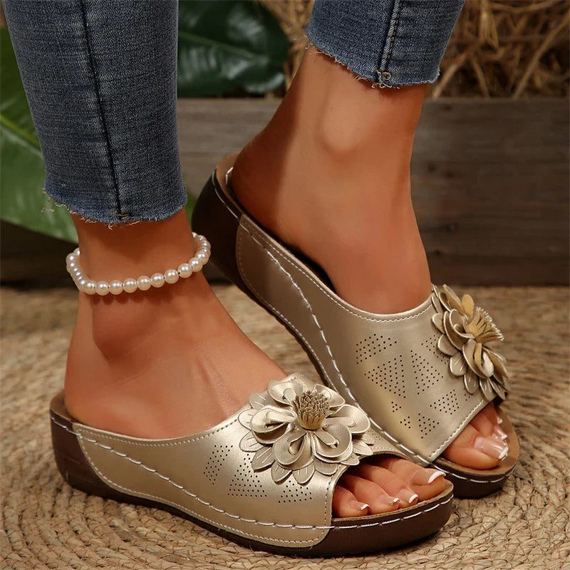 Flora | Orthopedic Flower Wedge Sandals