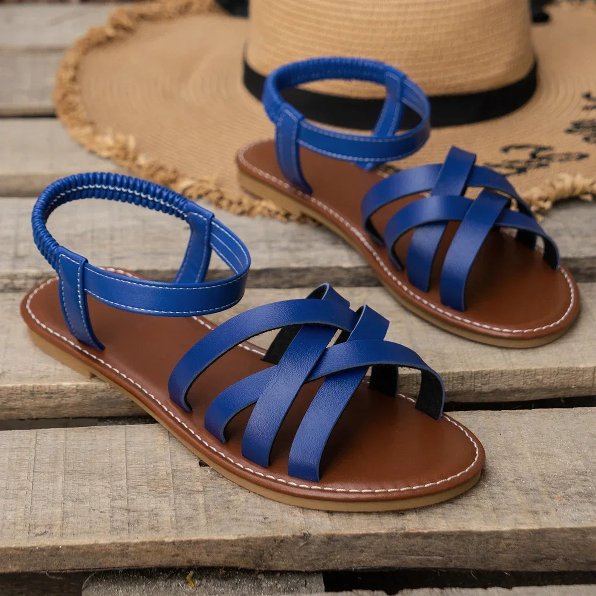Sienna | Criss-Cross Flat Sandals