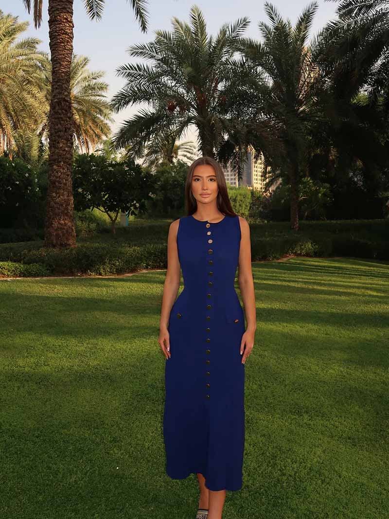 Elisa | Maxi Dress with Golden Details