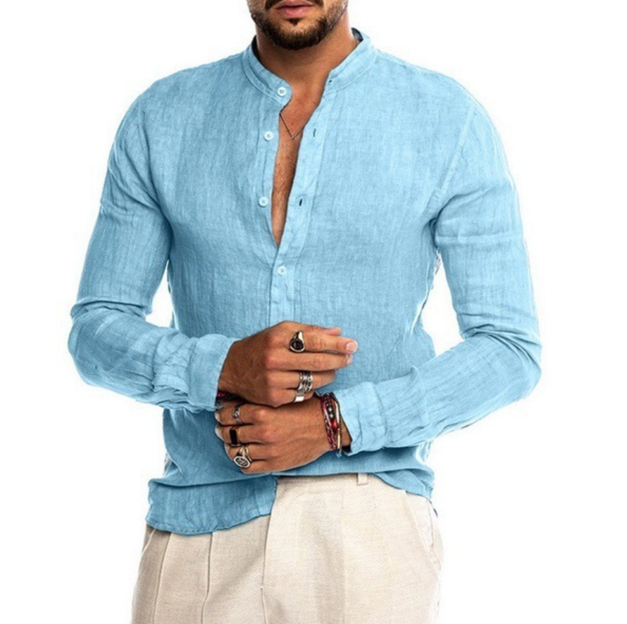 William | Stylish Men's Shirts with Buttons and Mandarin Collar
