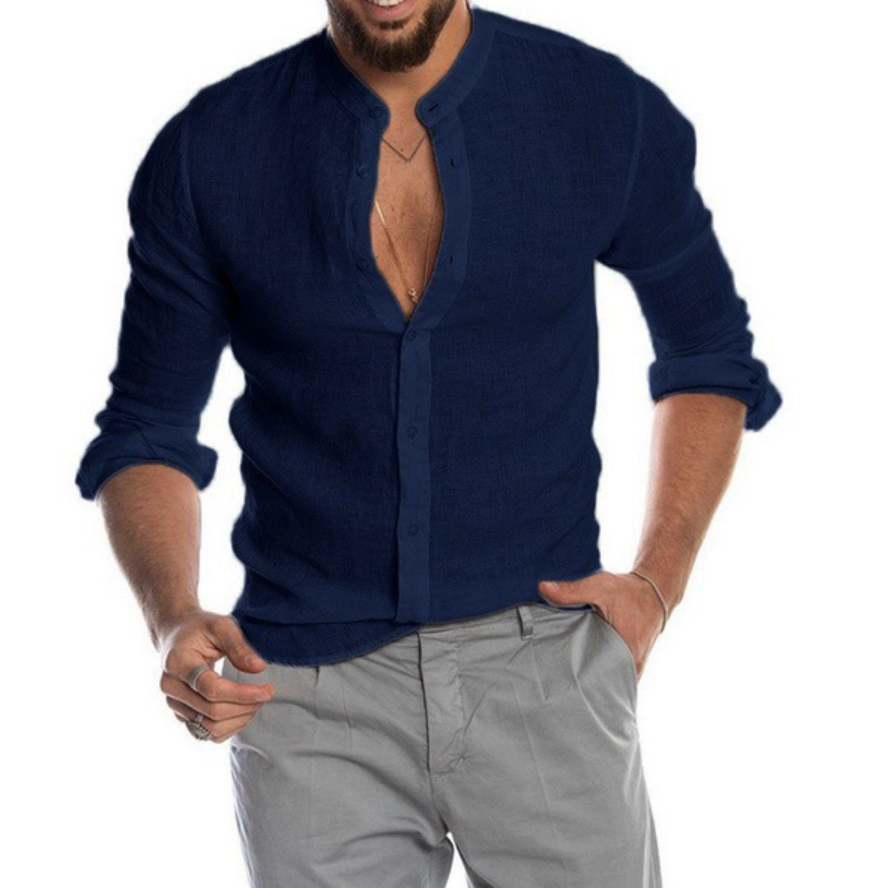 William | Stylish Men's Shirts with Buttons and Mandarin Collar