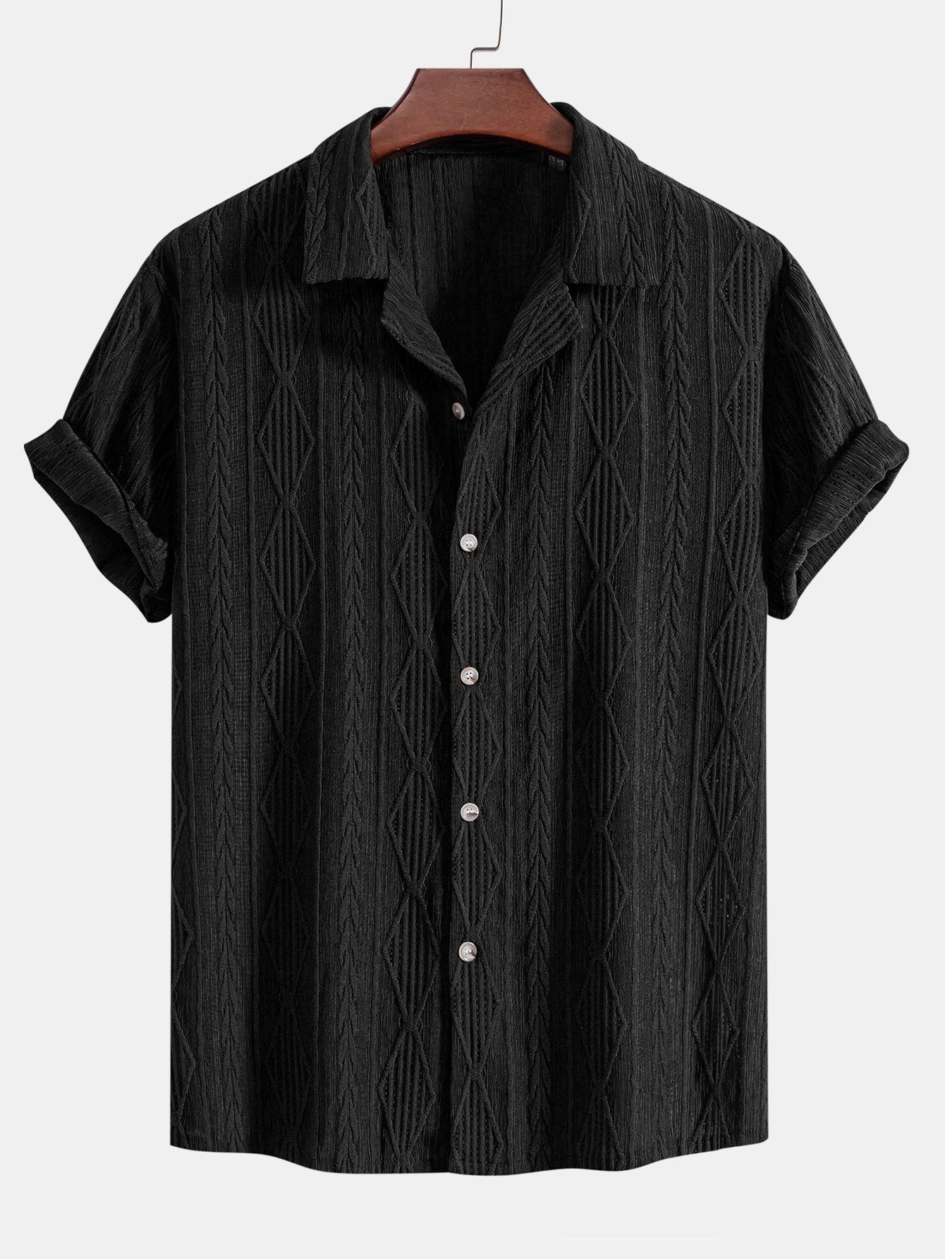 Geometric Jacquard Cuban Shirt & Straight Leg Linen Pants by Haven Hills