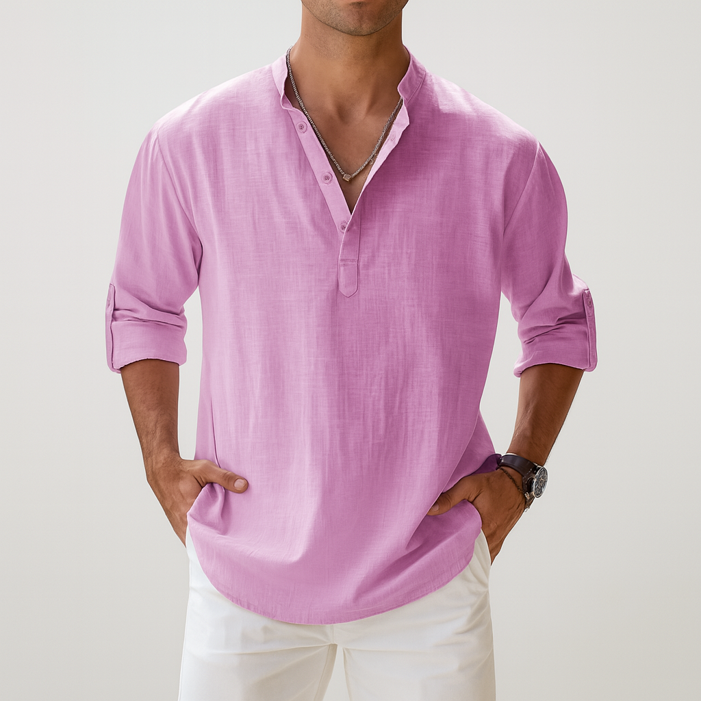 Breathable Mid Button Linen Shirt | By Haven Hills