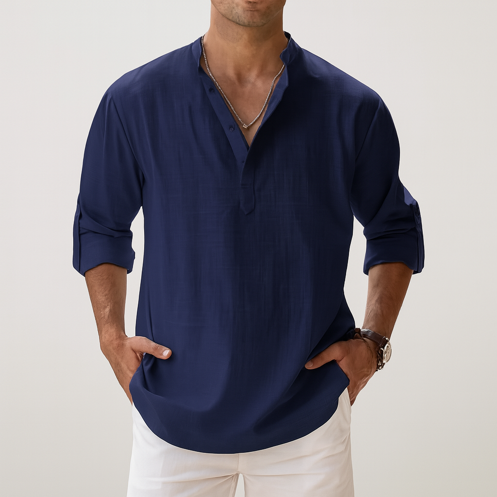 Breathable Mid Button Linen Shirt | By Haven Hills