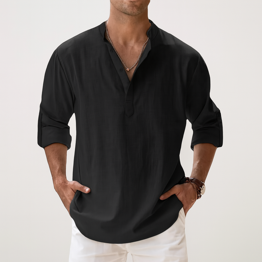 Breathable Mid Button Linen Shirt | By Haven Hills