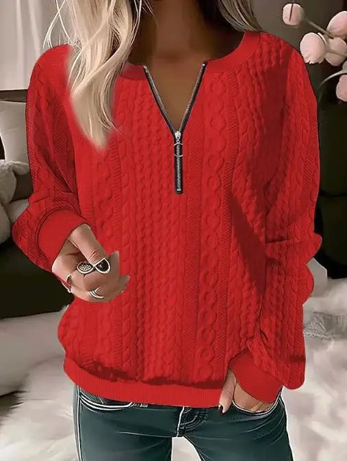 Melanie | Trendy sweater with cable knit pattern