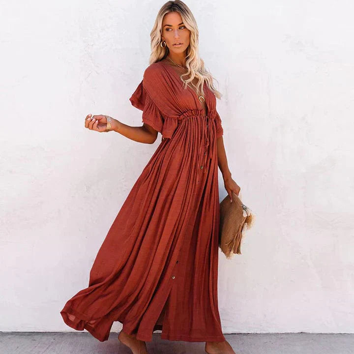 Julie™ - Red Long Beach Dress